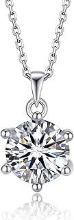 Moissanite Women's Necklace 925 Silver 1-2 Carat Moissanite Diamond Chain Women's Solitaire Pendant Jewellery with Gift Box Gra Certificate for Women Girlfriend