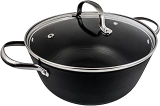 Satake Lightweight Cast Iron Casserole Pan with Lid - Deep Pan with Lid - Braising Pan 24 cm - Non-Stick Coated Cast Iron Pan - Roasting Pot with Lid for All Types of Hobs