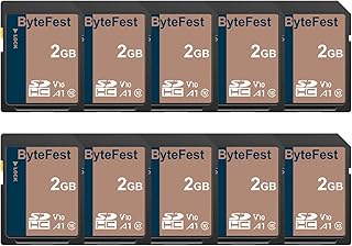 ByteFest SD Card 2GB SDHC Flash Memory Card (10 Pack) - Class 10, U1, V10, SD Cards for Cameras