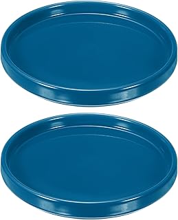 M METERXITY 2-Pack Ceramic Plant Saucer, 5.4 Inch OD Round Plant Saucers Flower Pot Saucers for Indoors/Outdoors Plant Pot, Ceramic Drain Tray [Blue]