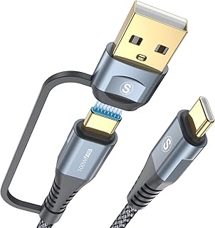 كيبل USB-C الى USB-C 3.3 قدم PD 100 واط ماك بوك ايباد برو/شاحن اير 2 في 1 USB A/C الى USB-C سلك مضفر نايلون لايباد برو اير 4 5 ميني 6، سامسونج جالاكسي S23 S22 S21 S20 S10 نوت 20 10 LG موتو بيكسل PS5