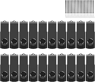 ايستبول ذاكرة فلاش USB 16GB من 20 قطعة مع حبل USB 2.0 جامب درايف 16GB، ذاكرة تخزين بسحاب للتخزين والنسخ الاحتياطي، اسود 20 قطعة 16GB