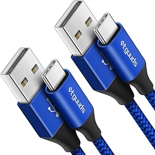 [عبوتان، 6 قدم] كيبل USB نوع C للشحن السريع 3 امبير، سلك شاحن ايتجوودز USB A الى USB C مضفر متوافق مع سامسونج جالاكسي A10e A20 A20E A20S A51، S20 S10 S9 S8 بلس S10E، نوت 20 10 9 8، موتو G7 G8