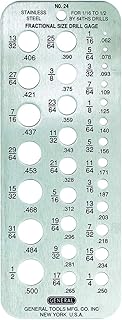 جينيرال تولز مقياس حفر كسور من 24 قطعة، مقياس مثقاب هواية للقم مقاس 1/16 انش الى 1/2 انش، ستانلس ستيل