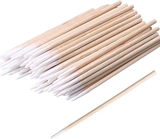 RIKWOG 600pcs Pointed Cotton Swabs, 4 inch Precision Microblading Cotton Swab Cotton Sticks Applicator for Eyebrow Tattoo Beauty Make-up Nail Clean, Wood Handle Pointed Tip Head