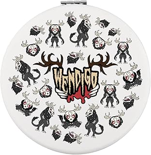 WUSUANED Scary Wendigo Demon Makeup Mirror Mythical Creature Gift Wendigo Monster Gift Horror Lover Gift (Wendigo Demon Mirror)