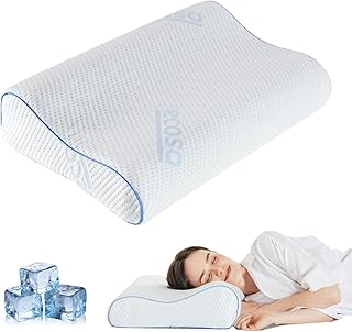 Ecosa Cooling Gel Memory Foam Pillow, Adjustable Memory Foam Pillow, Travel Pillows for Sleeping, Cervical Neck Pillow for Sleeping, Soft Memory Foam Pillows for Side Sleepers