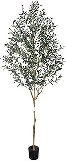 Beauenty Artificial Olive Tree,Lifelike Long Artificial Tree,Faux Plastic Leaves and Fruits for Home Decoration Office Indoor Outdoor (150CM)