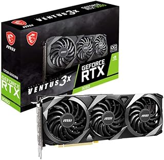 بطاقة رسومات العاب من ام اس اي جيفورس RTX 3060 2GB 15 جيجابت في الثانية GDRR6 HDMI 192 بت DP منفذ PCIe 4 توركس مروحة ثلاثية فنتوس X2 12G او سي) gddr6