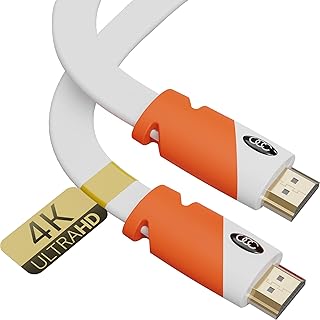 الترا كلاريتي كيبلز كيبل HDMI مسطح بطول 20 قدم - سلك HDMI عالي السرعة - يدعم فيديو 4K بتردد 60 هرتز، ثلاثي الابعاد، 2160p - HDMI احدث معيار - تصنيف CL3 - 20 قدم