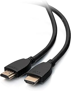 C2G كيبل HDMI عالي السرعة مع ايثرنت - 4K 60Hz HDMI 2.0 مطلي بالذهب، اسود، 6 قدم (1.8 متر) 56783