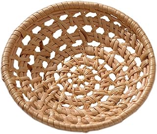 CKJXCVB Fruit Basket Cane Storage Tray Round Fruit Basket