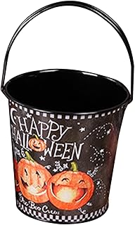 Pumpkin Bucket Candy Holder Harvest Fall Decor with Handle Candy Barrel Multipurpose Candy Pail Trick or Treating Basket for Party Supplies, small