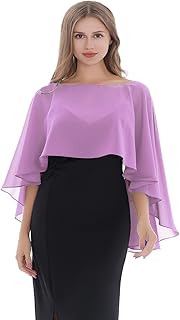 Baoqiya Women's Capelet Shawls and Wraps for Evening Dresses Soft Bridesmaid Shawl Chiffon Cape Wedding Cover Up