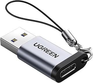 يوجرين USB C إلى محول 3.2 أنثى Gen2 【نقل بيانات بسرعة 10Gbps】 من النوع لهاتف سامسونج اس 24 الترا ايفون 15 برو ماكس 15 ماك بوك آيباد لابتوب هواوي شاومى فضي