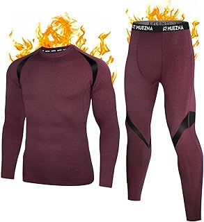 Muezna Men's Thermal Top and Bottom Set Underwear Long Johns Base Layer with Soft Fleece Lined