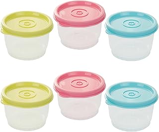 Small Food Containers with Lids, Reusable Snack Pots Microwave Freezer Safe 6PC 160ML