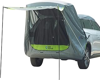 JOYTUTUS SUV Tailgate Tent with Awning Shade, Car Roof Canopy and Poles, Water Resistant Camping Tent, Outdoor Travel Preferred, Universal Fit Most SUV