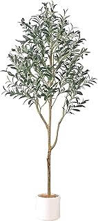 SCHENKERO Artificial Olive Tree,150cm Olive Tree with Lifelike Olive Branches and Fruits,Perfect Lifelike Long Artificial Tree for Modern Home Decor Indoor And Outdoor,Office.（150cm）