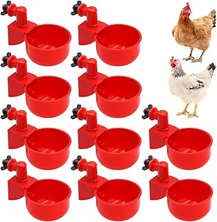 10 Pcs Automatic Poultry Drinker Bowl Chicken Bird Water Cups Duck Drinking Machine Hanging Drinking Bowls Water Dispenser Having fresh water for your pet