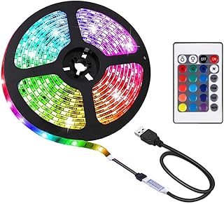 مجموعة إضاءة خلفية تلفزيون 2M LED لزينة خزان السمك للحاسوب المكتبي - البولي كربونات، شاشة RGB مقاومة للماء مع جهاز تحكم عن بعد، تعمل باليو إس بي، - جلوكلوز، متعدد الألوان، 2 ميتر