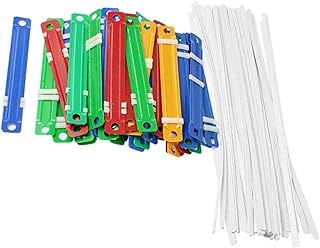 VZU 50PCS Paper Fasteners, Binder Clips, Paper Clamps, Prong Paper Fasteners Durable, Colored Plastic Clip for School Office Home(Multicolor)