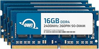 ذاكرة او دبليو سي 64GB (4x16GB) 2400MHZ DDR4 SO-DIMM PC4-19200 ترقية متوافقة مع اي ماك 2017 27 انش مع شاشة ريتينا 5K وماك ميني (اواخر 2018)