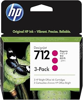 HP خراطيش حبر اصلية 712 سعة 29 مل (3ED78A) لطابعات ديزاين جيت T650 وT630 وT230 وT210 وطابعات ستوديو بلاتر