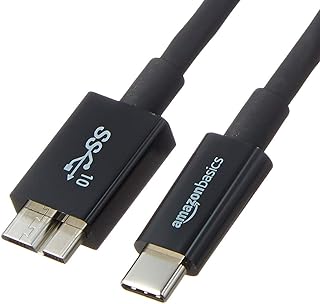 محول كيبل شحن من USB C الى Micro B 3.1 الجيل الثاني امازون بيسكس - بطول 3 اقدام 0.9 متر - اسود حاسوب لوحي هاتف ذكي