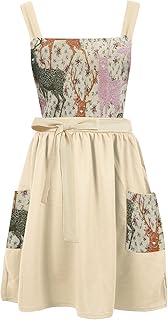 MILCIL Work Apron Vintage Florist Pinafore Dress for Garden Cooking with Two Pockets