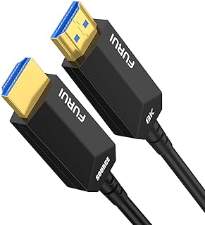 كابل HDMI الألياف 8K 25 قدم، فوروي الألياف HDMI 2.1 كابل بصري [8K @60Hz، 4K @120Hz] فائقة السرعة 48 جيجابت في الثانية، HDR ديناميكية، إيرك، BT.2020، 4:4:4 متوافق مع أبل تف، نينتندو سويتش، روكو الخ