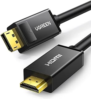 يوجرين 4K 30Hz UHD DP إلى HDMI 2M كابل ذكر منفذ عرض فيديو HDTV شاشة يدعم الصوت لاتش بي ايليت بوك، نظام HTC VIVE VR والأجهزة التي تدعم