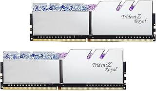 G.سكيل ذاكرة كمبيوتر مكتبي ترايدنت Z رويال سيريز (انتل XMP) DDR4 RAM 32GB (2x16GB) 4000MT/s CL18-22-22-42 1.40 فولت UDIMM - فضي (F4-4000C18D-32GTRS)