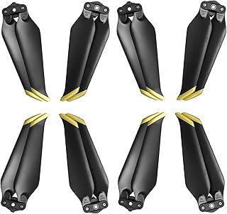 Hengrongshen Mavic 2 Propellers, 8 Pieces Drone Mavic 2 Pro Propeller with Push Type Quick Release Design, 8743 Propeller for Mavic 2 / Mavic 2 Pro/Mavic 2 Zoom Drone Replacement (Gold)