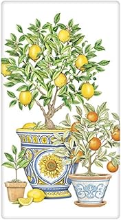 Mary Lake-Thompson BT1209 Citrus Trees Flour Sack Towel 30 Inches Square Screen Print Design on Lower Center Only