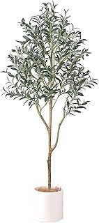 SCHENKERO Artificial Olive Tree,120cm Olive Tree with Lifelike Olive Branches and Fruits,Perfect Lifelike Long Artificial Tree for Modern Home Decor Indoor And Outdoor,Office.（120cm）