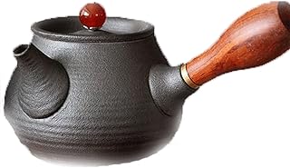 CKJXCVB Tea pot Coarse Pottery Wooden Handle Side Pot Teapot Kiln Becomes Kung Fu Tea Set Coarse Pottery Wood Rosewood Handle Tea Maker