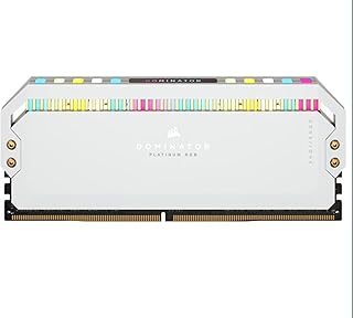 كورسير ذاكرة كمبيوتر مكتبي بلاتينيوم RGB DDR5 64GB 2×32GB 5200MHz C40 انتل محسنة تنظيم الجهد الداخلي تبريد دي اتش اكس حاصل على براءة اختراع 12 مصباح LED كابليكس فائق السطوع ابيض