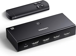 يوجرين محول HDMI 4K 60hz 3 في 1 مقسم HDMI 3 يدعم hddr/cec/3d/hdcp 1.4 لـ 4k x 2k@60hz/ فل اتش دي 1080p متوافق مع PS5 PS4 xbox فاير ستيك روكو ابل تي في الكمبيوتر