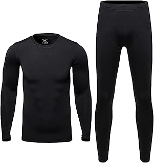 Atneato Men Thermal Underwear Set - Winter Thermal Long Johns Mens Warm Top and Bottom Set