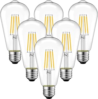 مصباح LED E27 فتيل ايديسون 4 واط مكافئ 40 2700 كلفن 470 لومن غير قابل للتعتيم كلاسيكي بتصميم كمثري زخرفي صناعي من 6 قطع ST64 لون ابيض دافئ انويو