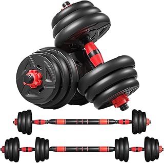 AiheArron Weights Dumbbell Barbell Set,3 in 1 Adjustable Weights Dumbbells Set With Connecting Rod,Home Fitness Weight Set Gym Workout Exercise Training for Men Women