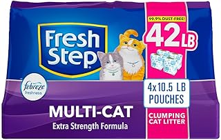 Fresh Step Multi-Cat Extra Strength Scented Clumping Cat Litter with The Power of Febreze, 42 lbs., 33 CF1