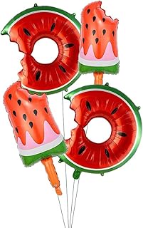 4pcs Watermelon Party Decoration Balloons Watermelon Ice Cream Fruit foil balloon for Summer Theme Party, Baby Shower, Birthday Decorations Supplies