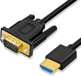 شوليانكابل كيبل HDMI الى VGA مطلي بالذهب (ذكر 1080P متوافق مع راسبيري باي وروكو والكمبيوتر واللابتوب وجهاز العرض والتلفزيون عالي الدقة (1 متر)