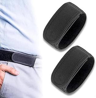 AUCANNIO 2Pcs No Buckle Belts for Men, No Buckle Elastic Belt, Velcro Belts for Men, Lazy Adjustable Belt, Invisible Waist Tightener For Jeans Pants No Buckle, Convenience Belt (Black, M)