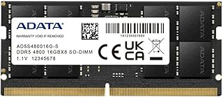 ذاكرة RAM DDR5 SO-DIMM هانتر تردد 4800 ميجاهرتز من ايه داتا مفردة 262 دبوس سعة 16 جيجابايت AD5S480016G-S لون أسود.