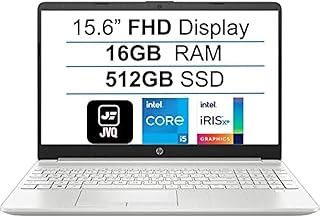 لابتوب 2022 الاحدث HP 15.6 انش FHD 1080P IPS، انتل رباعي النواة الجيل 11 i5-1135G7 (حتى 4.2GHz)، RAM 16GB، SSD 512GB، كاميرا ويب، بلوتوث، WiFi، HDMI، قارئ بصمات الاصابع، ويندوز 10S، فضي