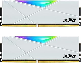 بطاقة DDR4 D50 RGB 16GB 2x8GB 3600MHz PC4-28800 يو- دي اي ام 288 دبوس CL18-22-22 من اكس بي جي لون ابيض AX4U36008G18I-DW50