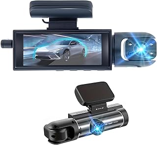 1080P Dash Camera Front and Inside,Dashcams for Cars with IR Night Vision Loop Recording G-Sensor 24Hr Parking (1080P)